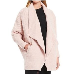 Barefoot Dreams Chevron Ribbed Cardigan Sweater Ribbed Pink Warm Cozy Cocoon